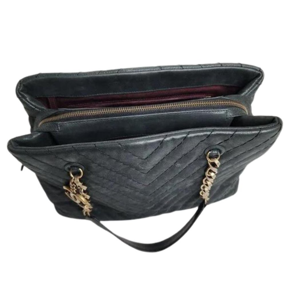 CHANEL Surpique CC Charm Tote Chevron Iridescent Calfskin Large Shoulder Bag - Picture 3 of 13